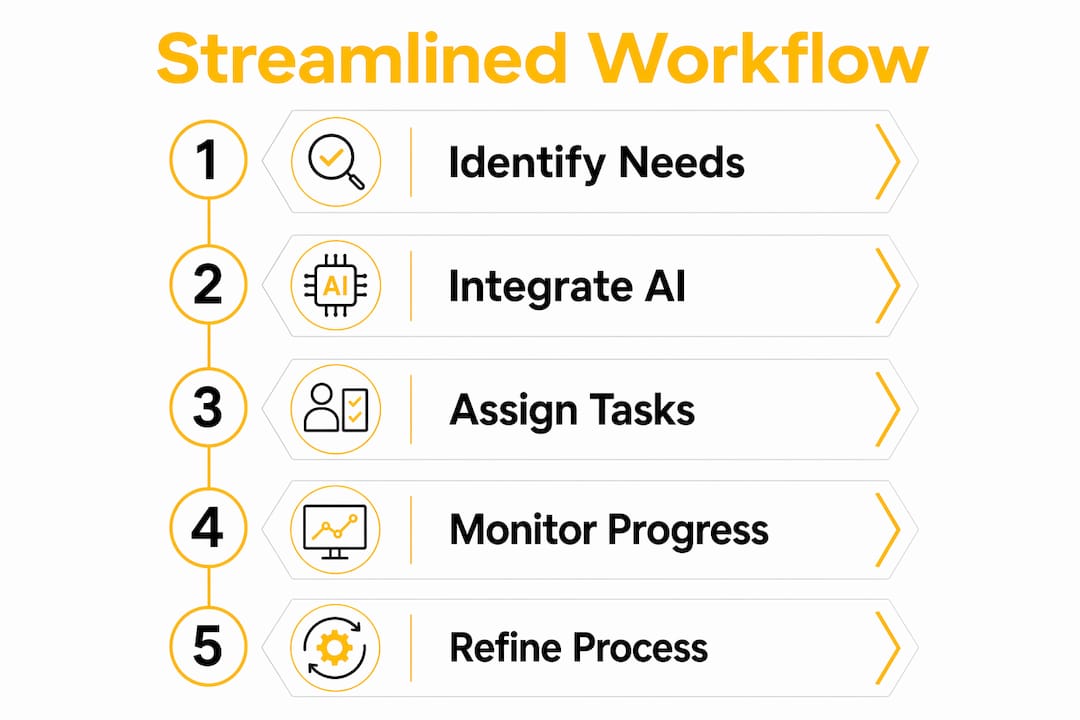 Infographic illustrating patient support streamlined workflow steps