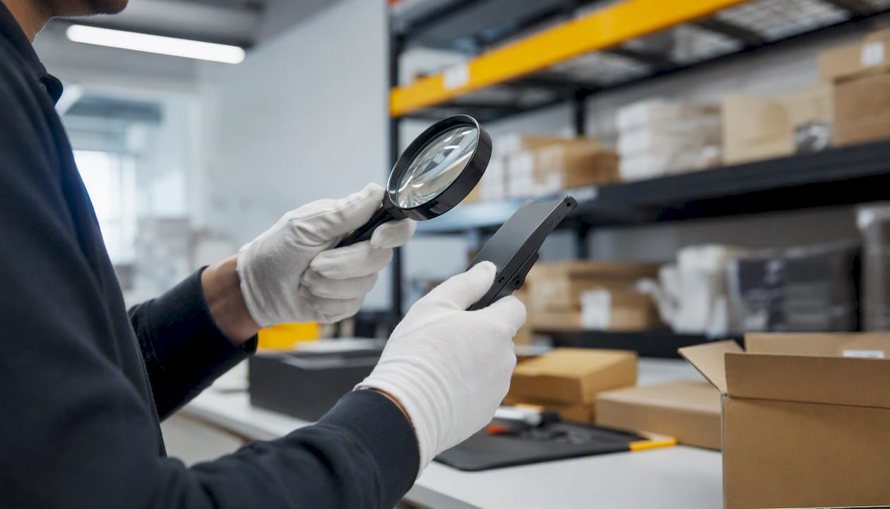 Inspector grading condition of returned item