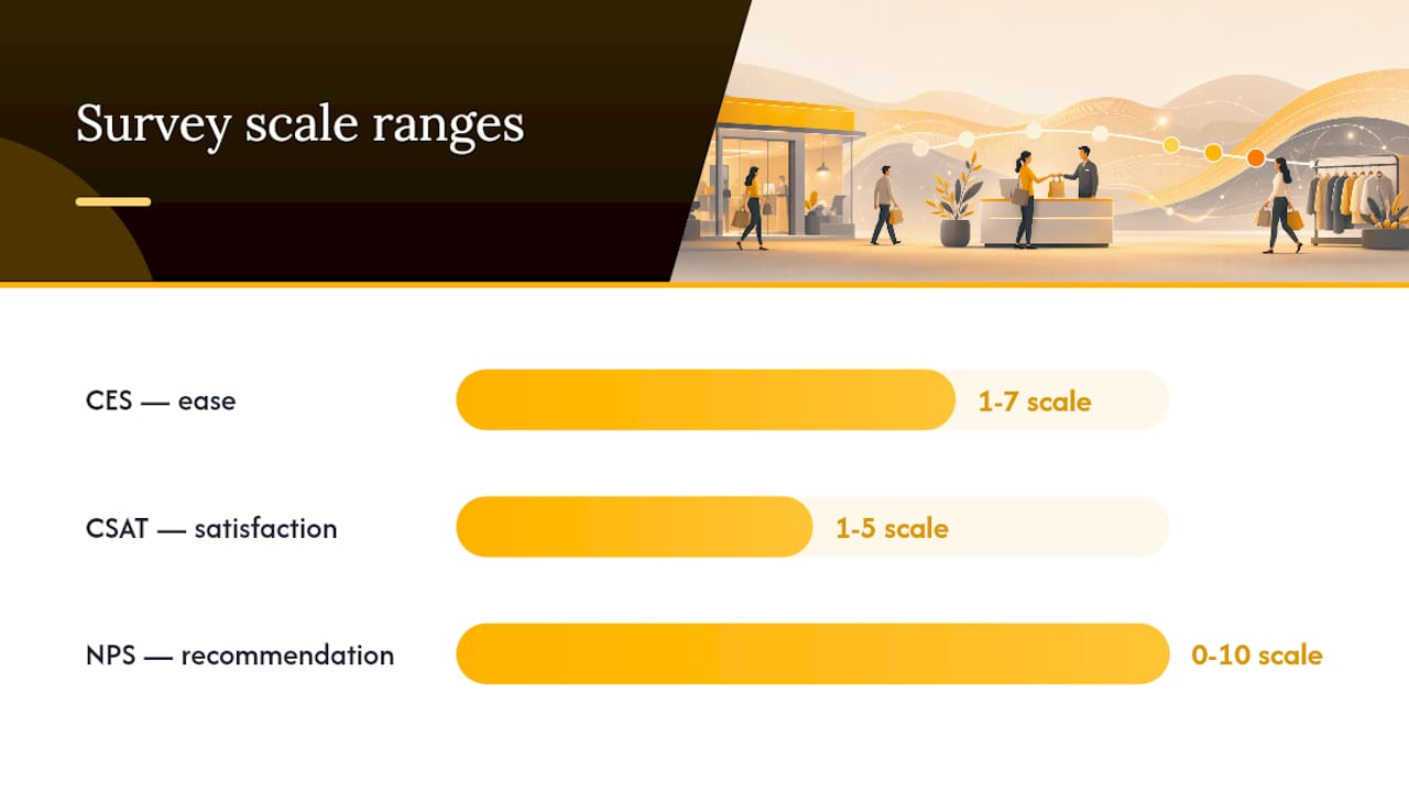 How does CES compare to CSAT and NPS for retail teams? — overview diagram