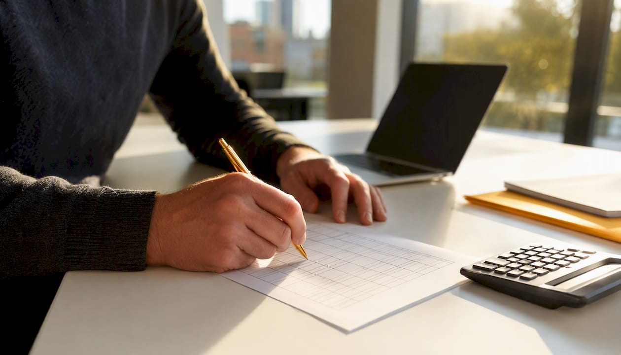 Hands writing on spreadsheet ledger for CLV