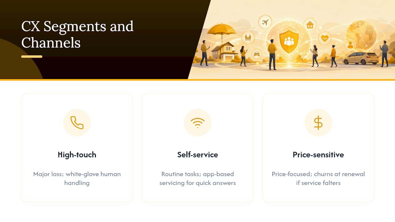 Diagram of insurance customer segmentation types