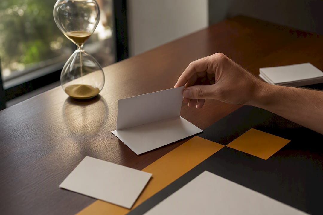 Hand flipping recovery sequence cards