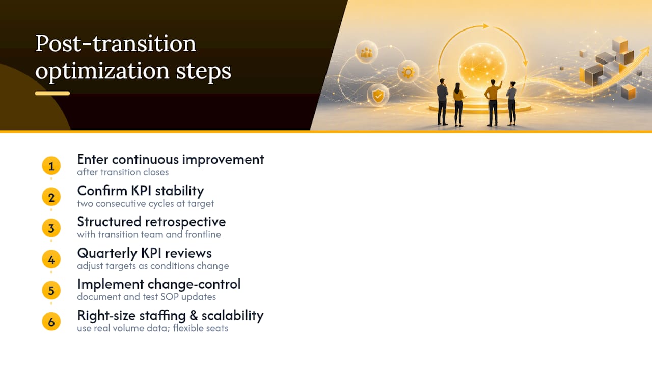 How Do You Optimize Operations After Transition Closes? — overview diagram