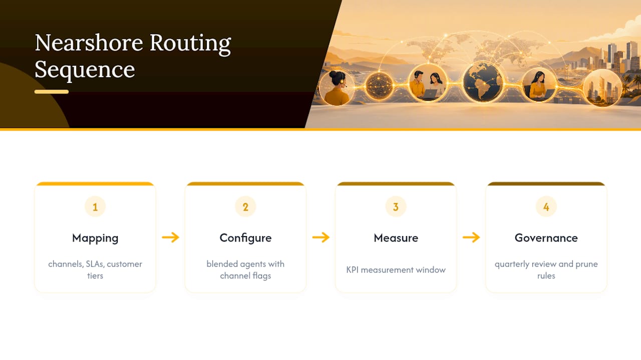 Nearshore routing deployment stages