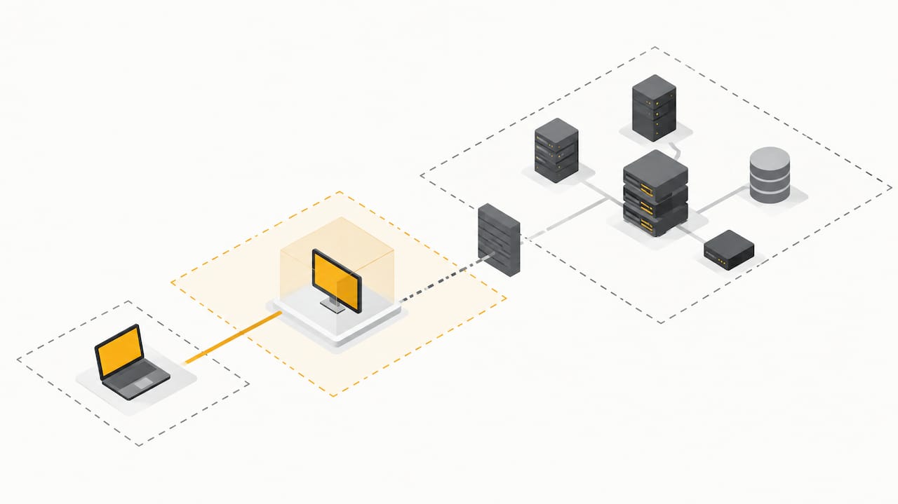Isolated remote session within segmented network