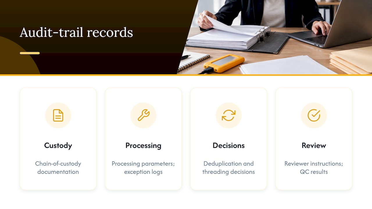 Six records supporting eDiscovery defensibility