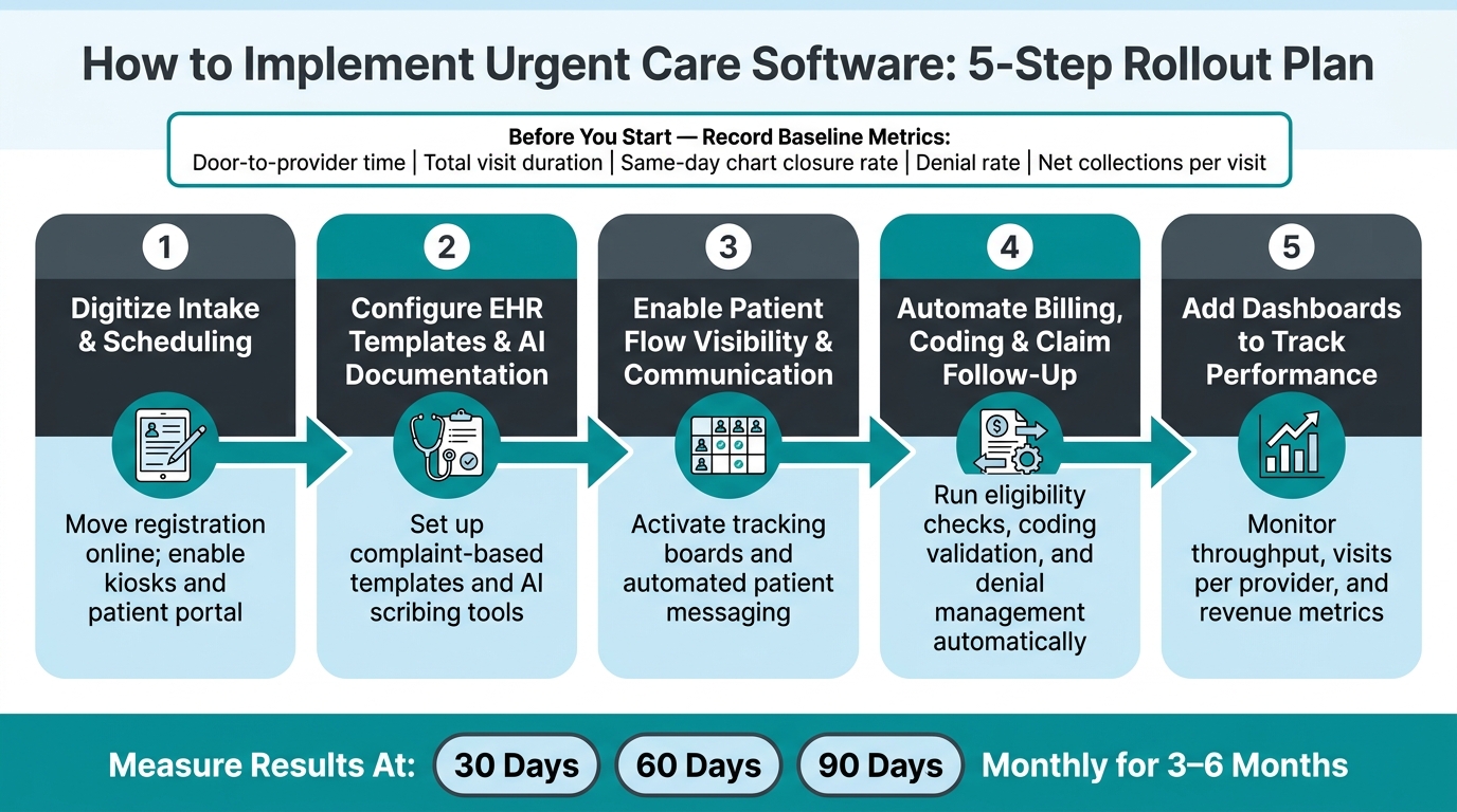 Urgent Care Software Rollout: 5-Step Implementation Process