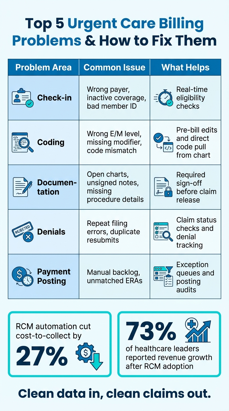Top 5 Urgent Care Billing Problems & How to Fix Them