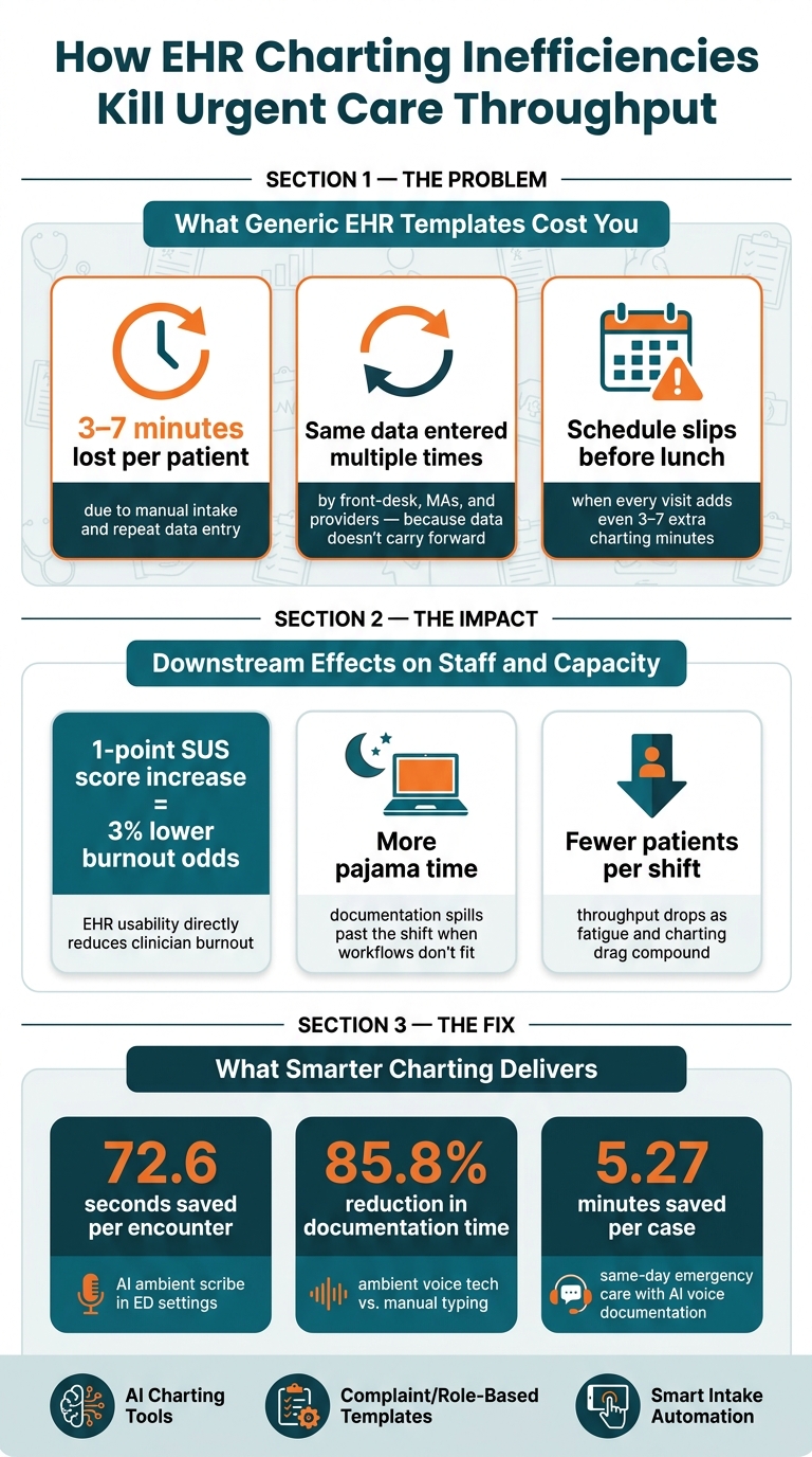 How EHR Charting Inefficiencies Kill Urgent Care Throughput (And the Numbers to Fix It)