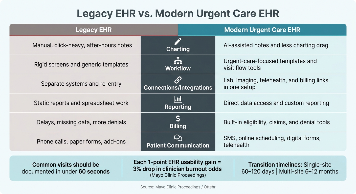 Legacy EHR vs. Modern Urgent Care EHR: Key Differences