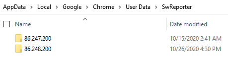 Google Chrome Software Reporter Tool Directory Path