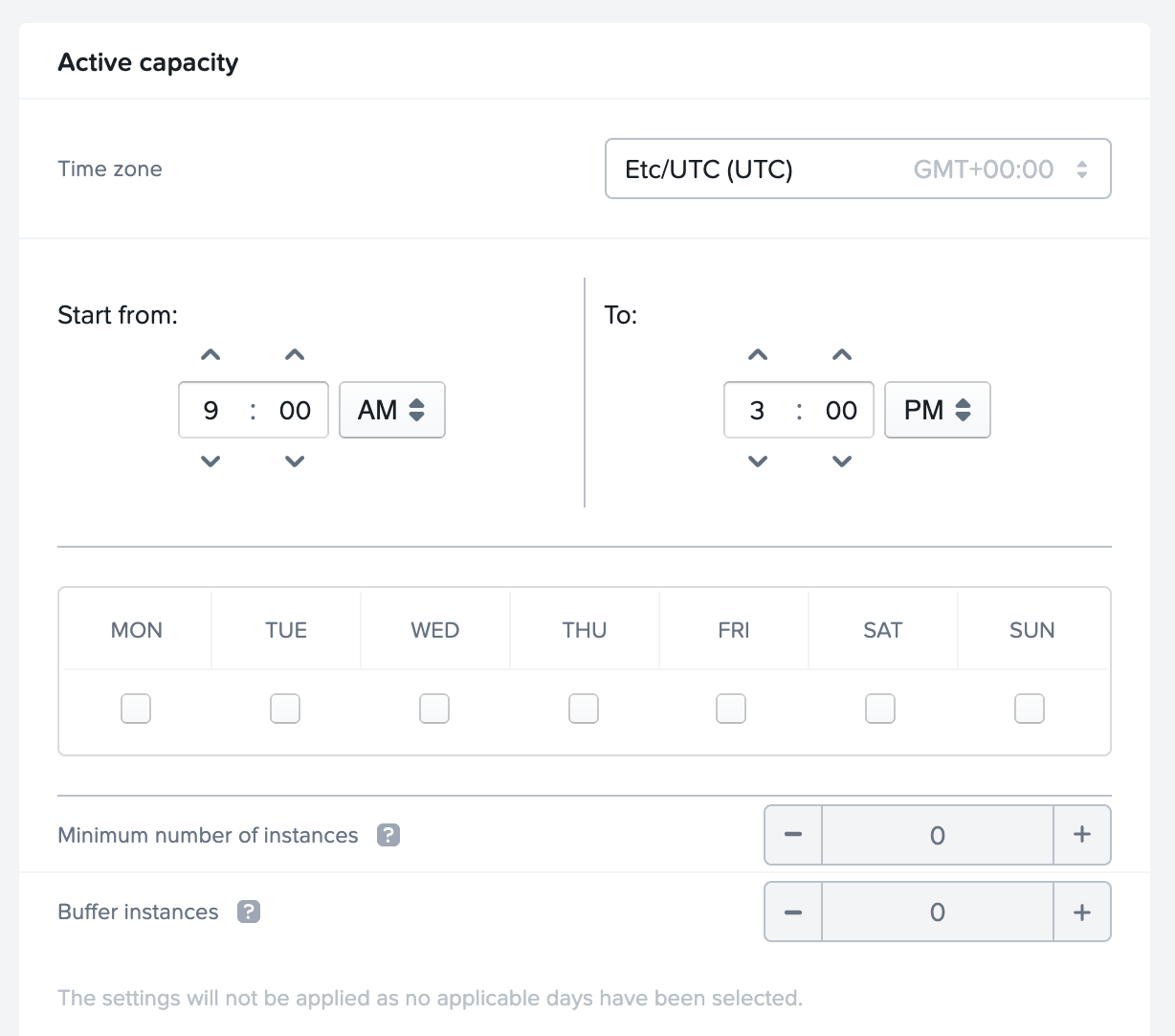 Active Capacity Configuration