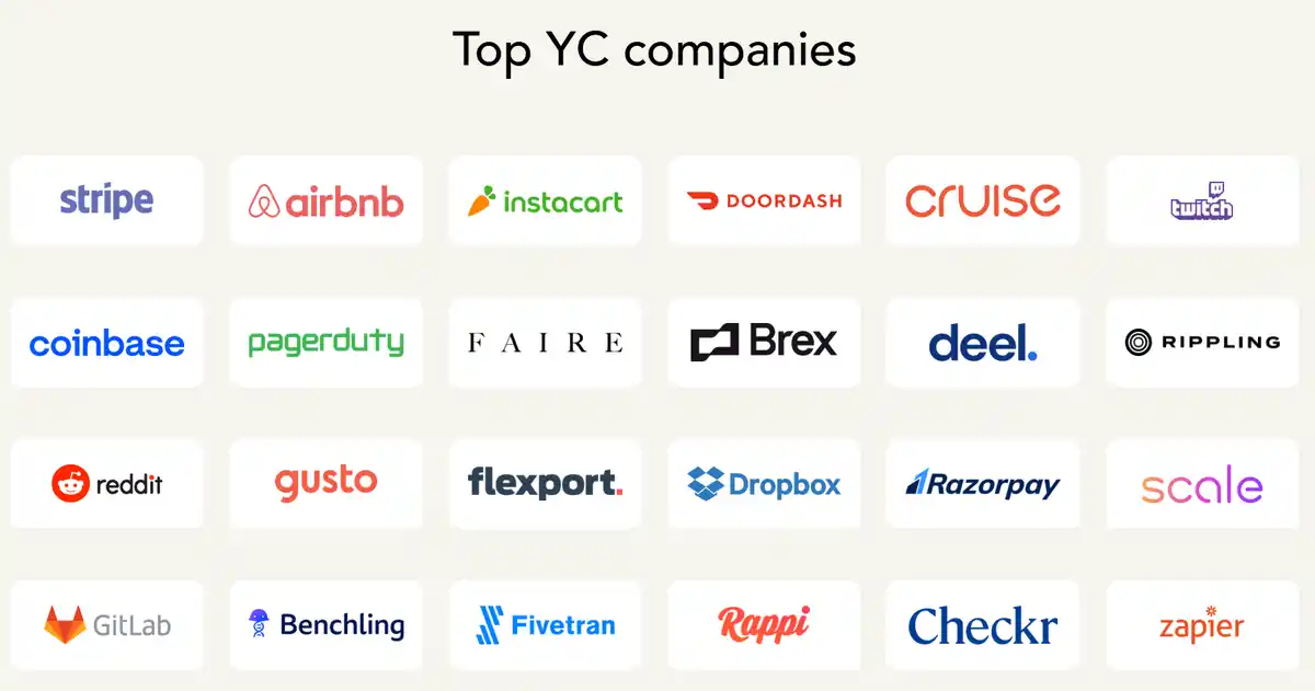 Top des entreprises accompagnés par Y Combinator