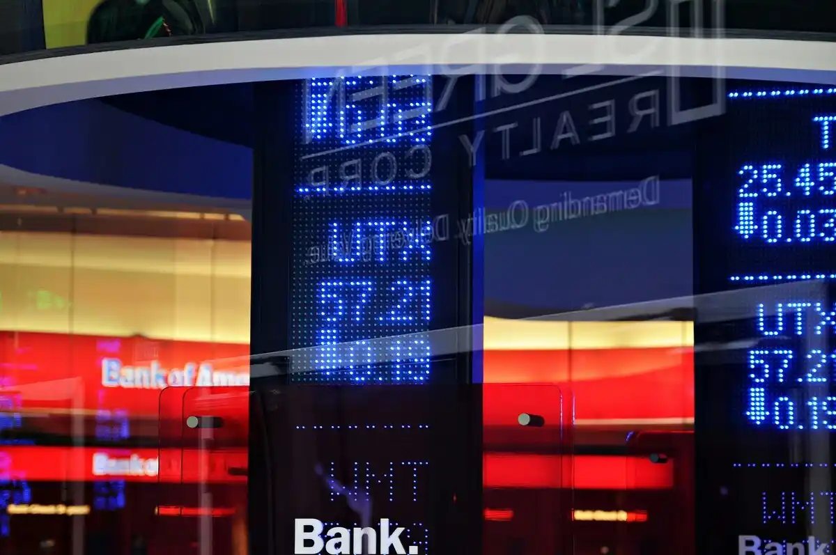 Cours de bourse et évolution dans un espace Bank Of America