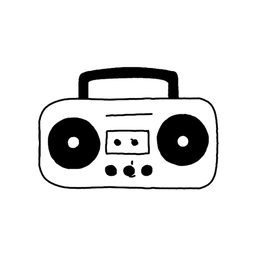 Boom box tattoo from our Brooklyn Collection.