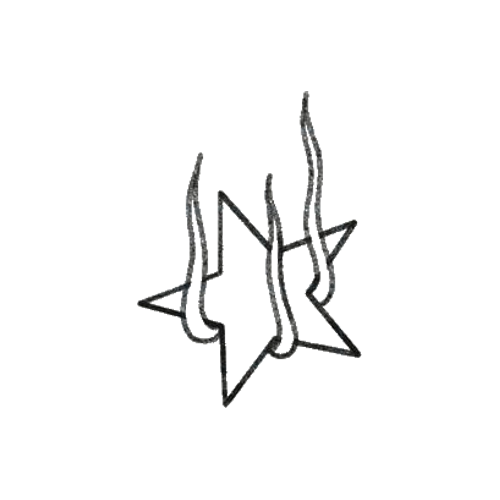 Star tattoo on fire. Design by Gael Cleinow.