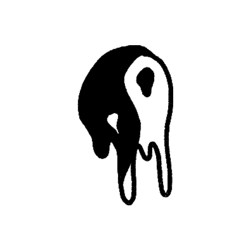 Another abstract, drippy Yin Yang tattoo melting away. Designed by Gael Cleinow.