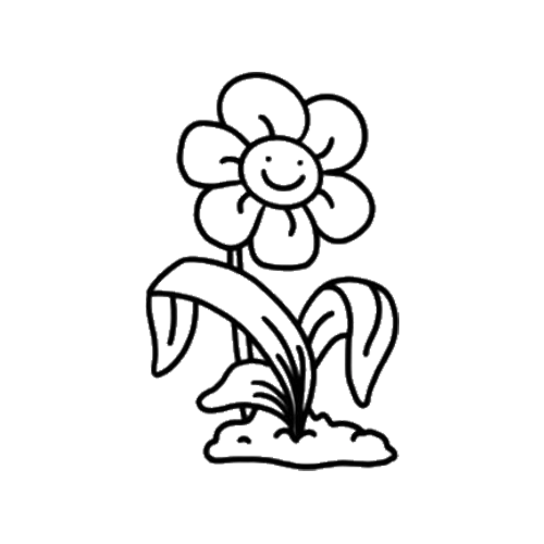 Happy flower tattoo designed by Gael Cleinow.