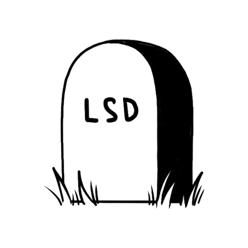 LSD Tombstone tattoo by Gael Cleinow.