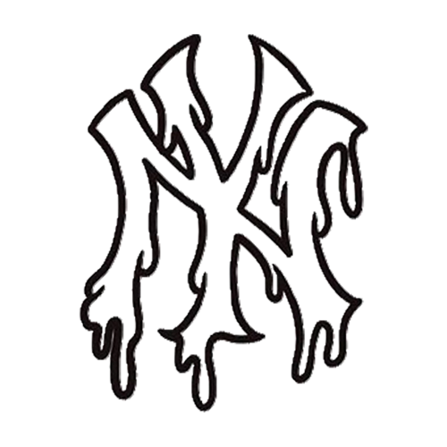 Rep your city with this drippy, melty NY text tattoo designed by Gael Cleinow.