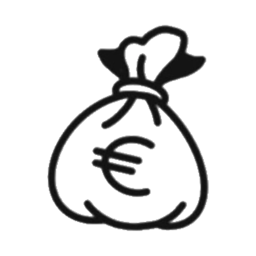 Get rich with this bag of Euros tattoo by Gael Cleinow