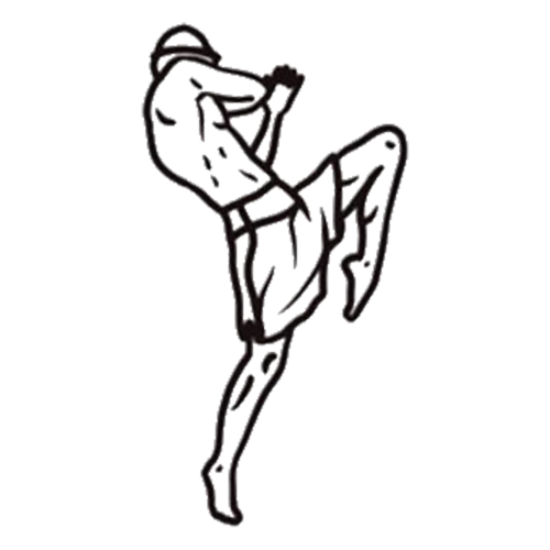 Kick boxer tattoo designed by Gael Cleinow.