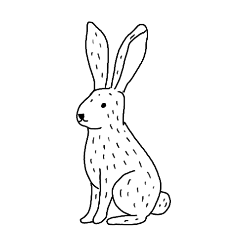 Minimalist, hare tattoo with some fur details