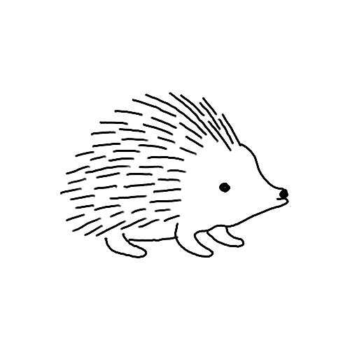 Simple, Minimalist hedgehog tattoo.