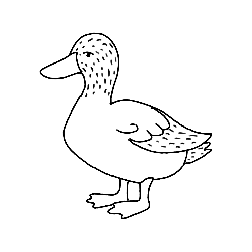 Minimalist, duck tattoo.