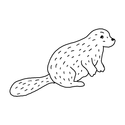 Minimalist, Beaver tattoo.