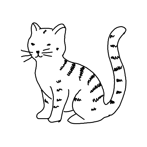 Minimalist, Cat with stripes tattoo.