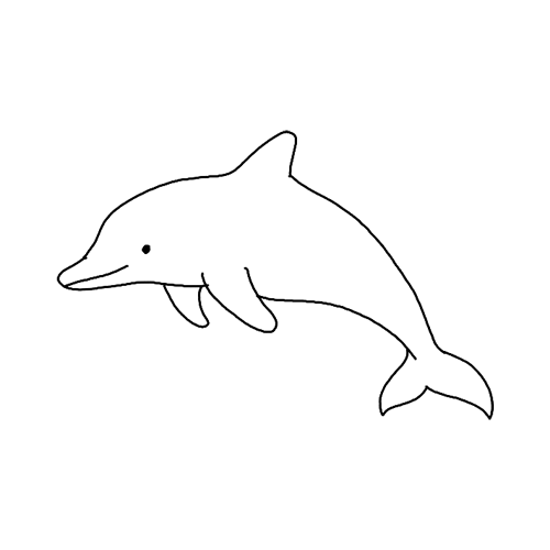 Minimalist Dolphin tattoo.