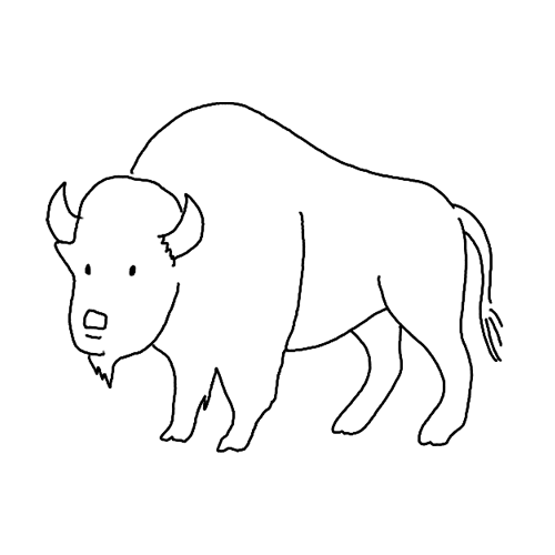 Minimalist Buffalo outline tattoo.