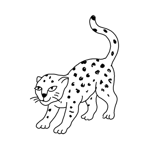 Minimalist Wild Cat tattoo.