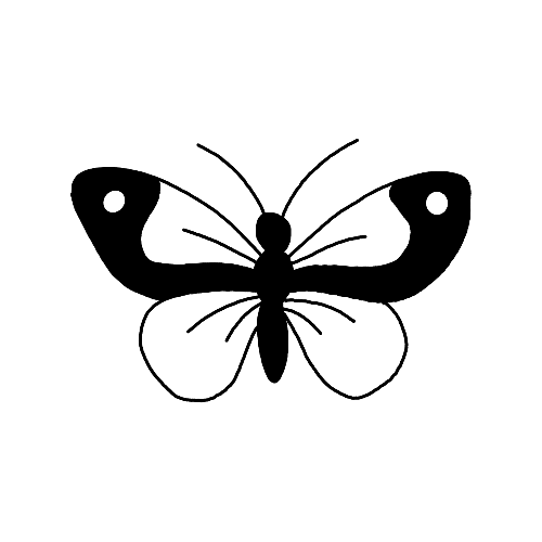 Minimalist Butterfly insect tattoo.