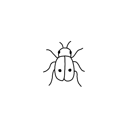 Minimalist Small Beetle insect tattoo.