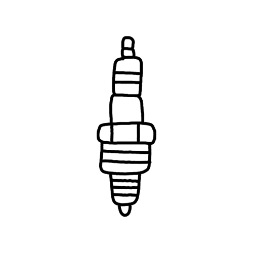 Simple spark plug tattoo.