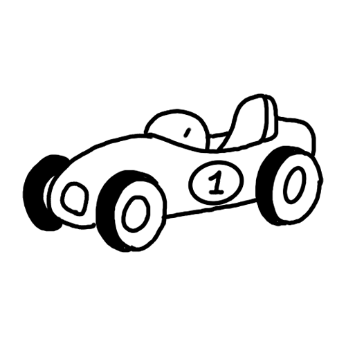 Simple vintage race car tattoo.