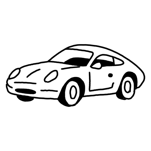 Simple 60s sports car tattoo.