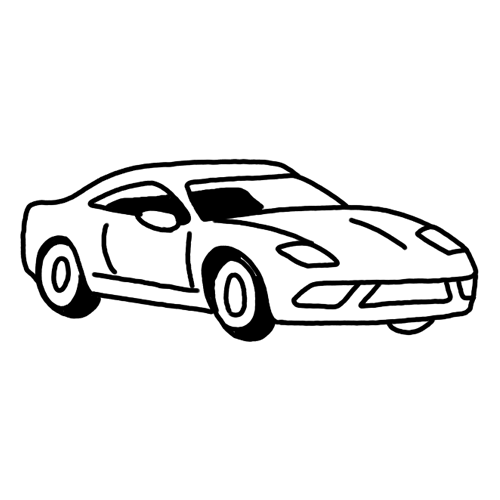 Simple 80s sports car tattoo