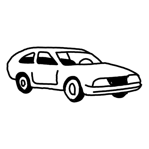 Simple station wagon car tattoo