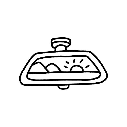 Sunset in the rearview mirror tattoo.