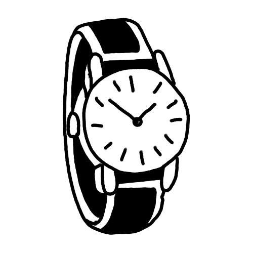 Fancy black band watch tattoo for permanent time.