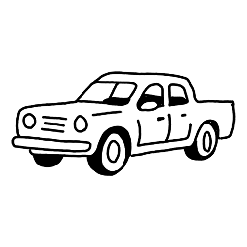 Simple pickup truck car tattoo.