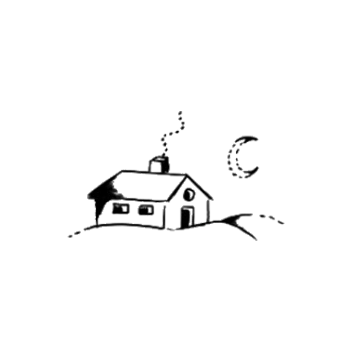 Small house landscape scene tattoo by Perfect Angel.