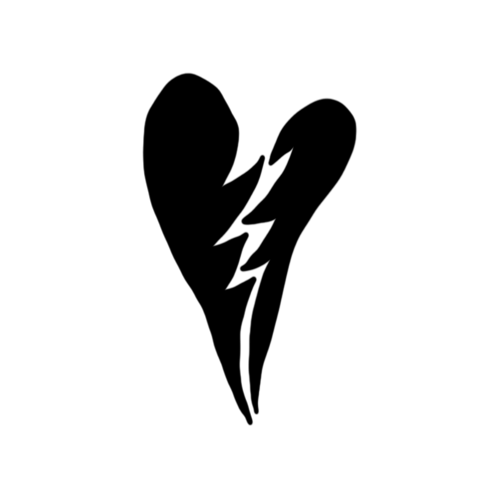 Broken heart tattoo designed by Carli Cherry.