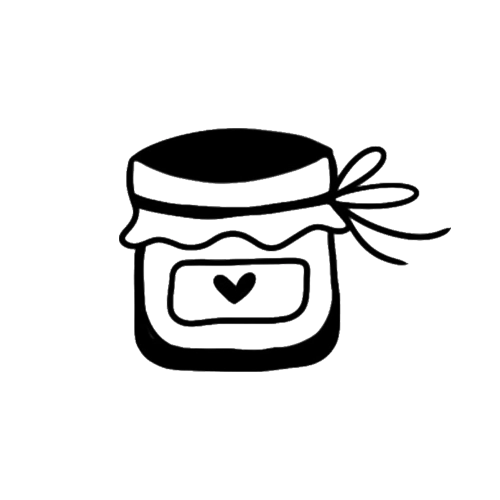 Jar of Jam with small heart tattoo designed by Carli Cherry.