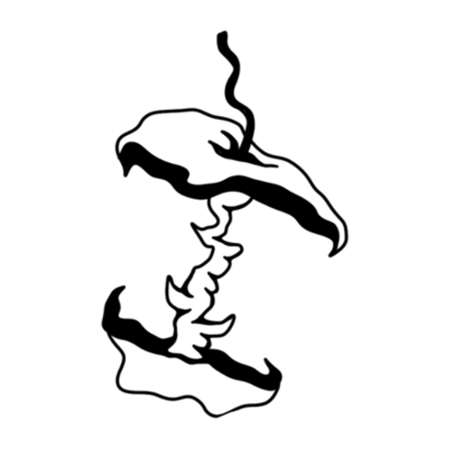 Funky apple core designed by Carli Cherry.