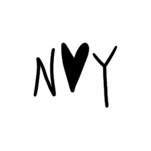 Abstract I love New York tattoo designed by Carli Cherry.