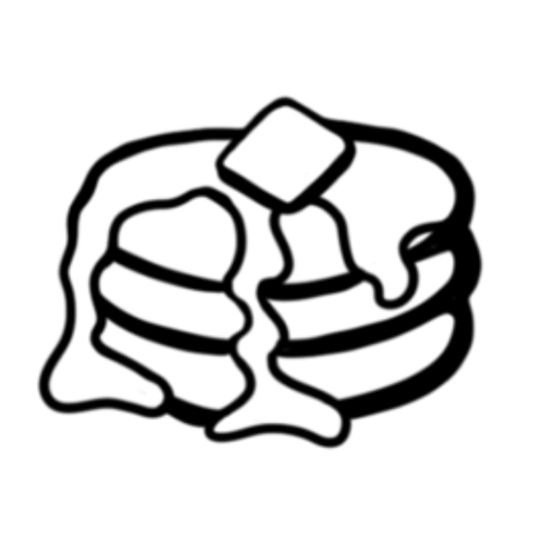 A 3 stack of pancakes tattoo designed by Carli Cherry.